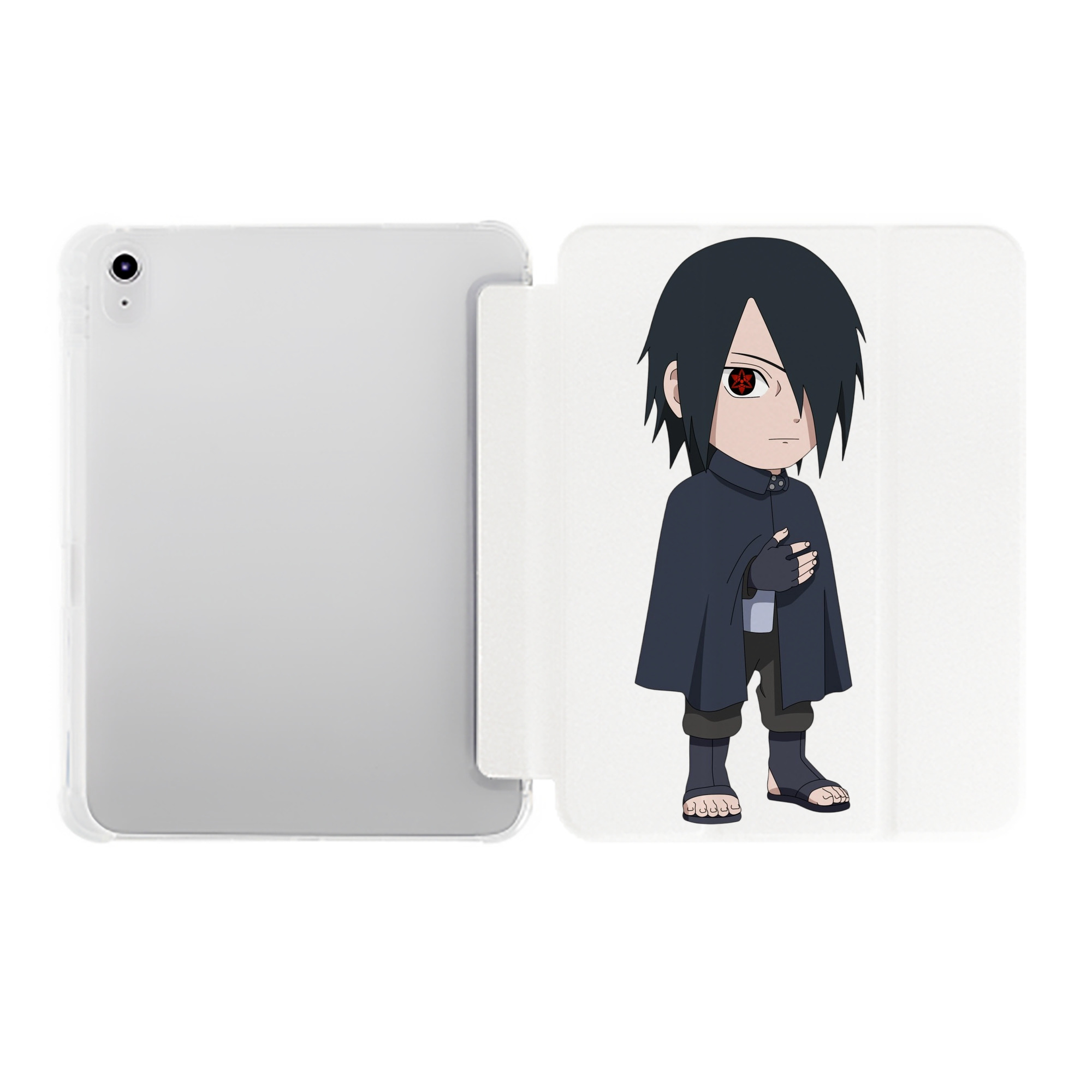 （画像用） NARUTO -ナルト- うちは サスケ Uchiha Sasuke IPad ケース ペン収納付き 三つ折りスタンド PUレザー×シリコン 対応機種9.5/10.5/10.9インチ